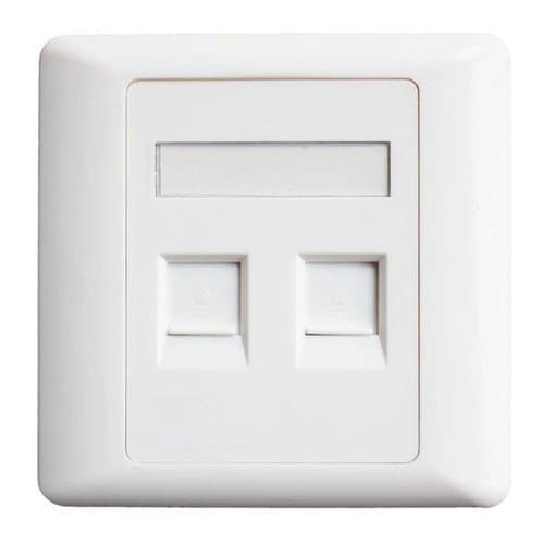 Molex 2 Port Wallplate - White