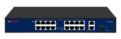 Cp Plus 16+2 Port POE Switch CP-ANW-HP16G2F1-N30